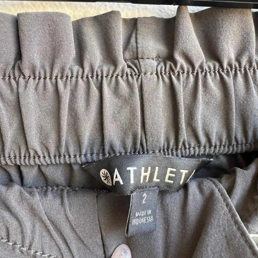 Athleta Skyline Pants Womens Size 2 XS Gray Grey Elastic Waist Stretch Belted - Picture 6 of 10